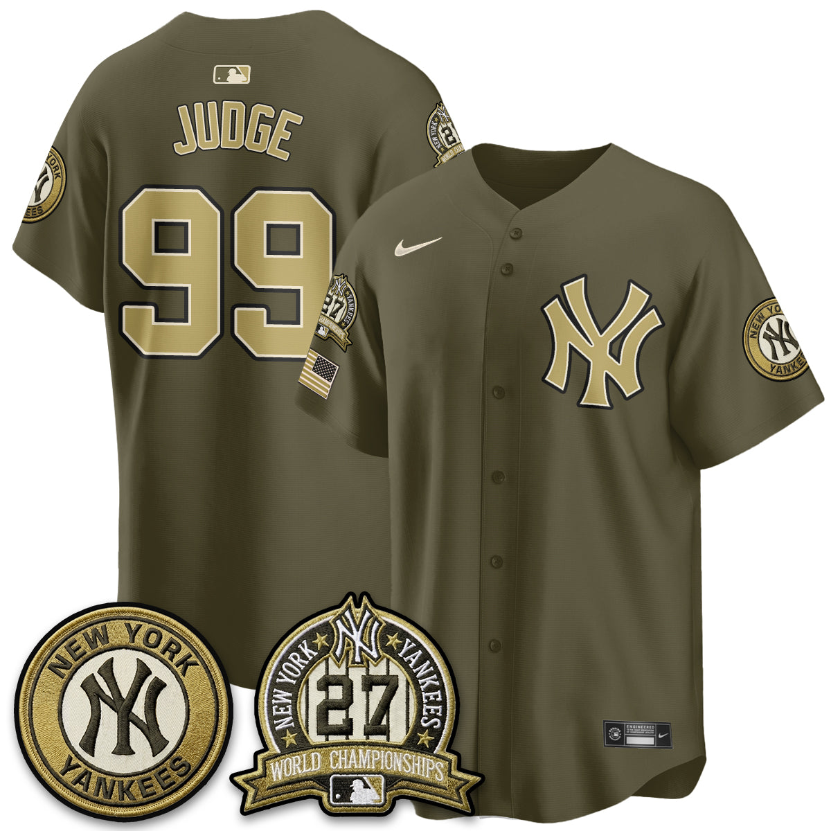 NYY New Era Olive 2026 Armed Forces Day Jersey -All Stitched-DTD