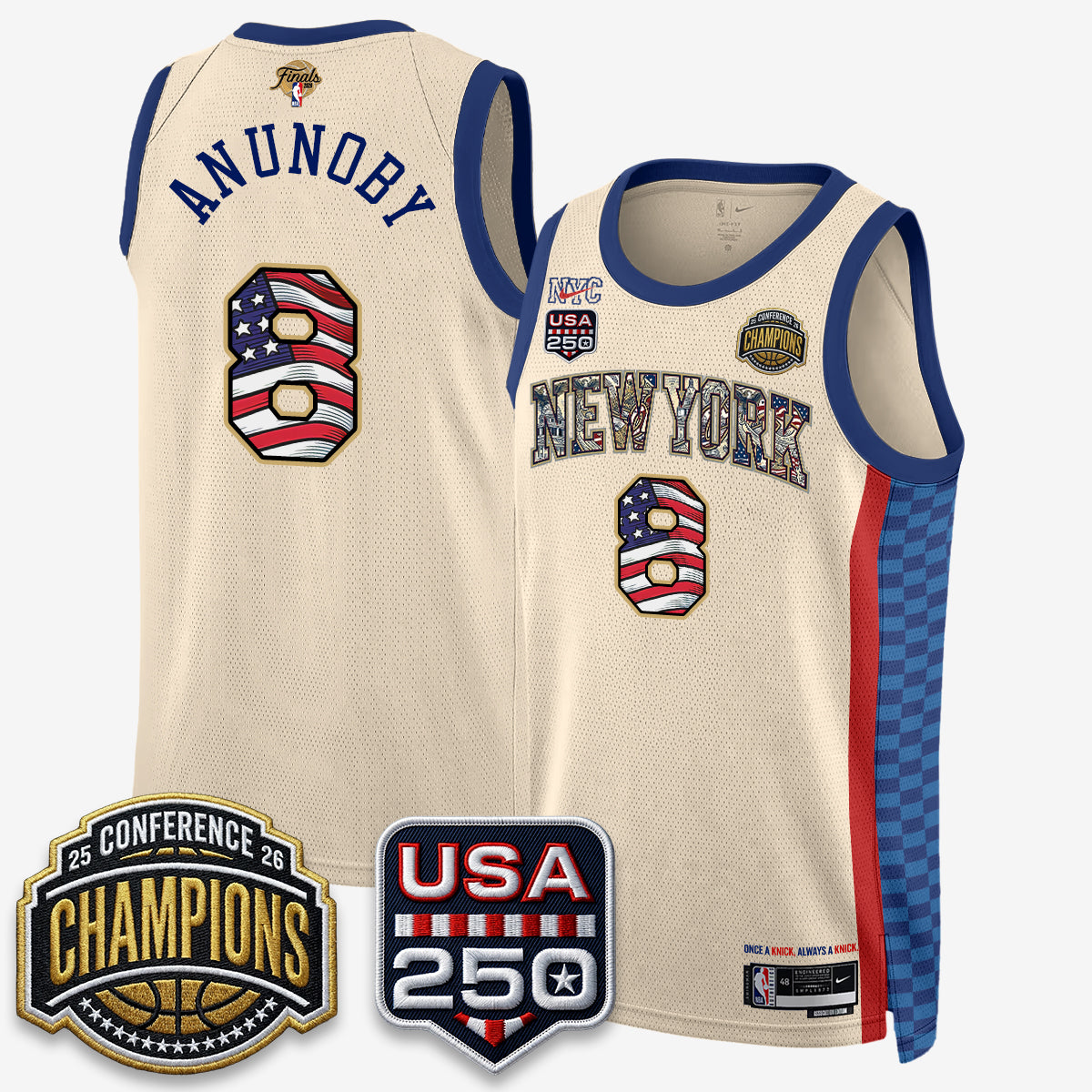 NYK 2026 NBA Eastern Conference Champions x Fourth of July Vapor Jersey - Stitched-DTD