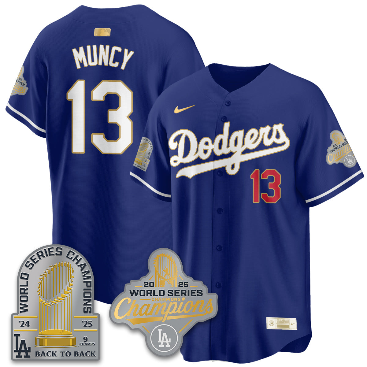 LAD Gold Collection Stadium Vapor Limited Jersey - 9x Champs - All Stitched-DTD