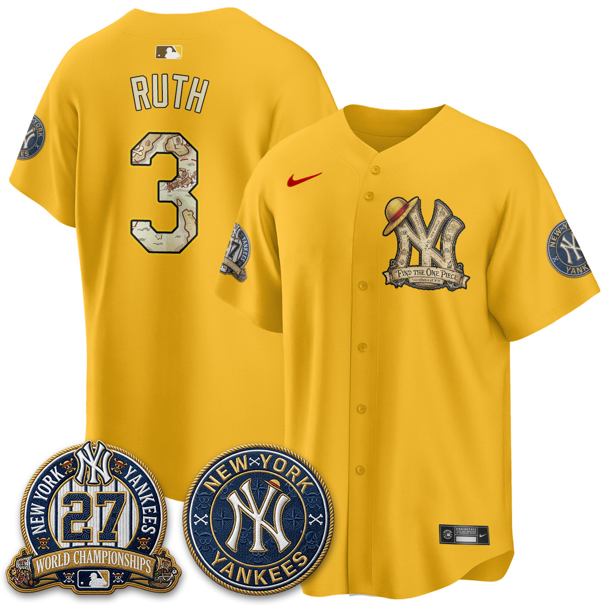 NYY x OP Japanese Cartoon Limited Jersey -  Stitched-DTD