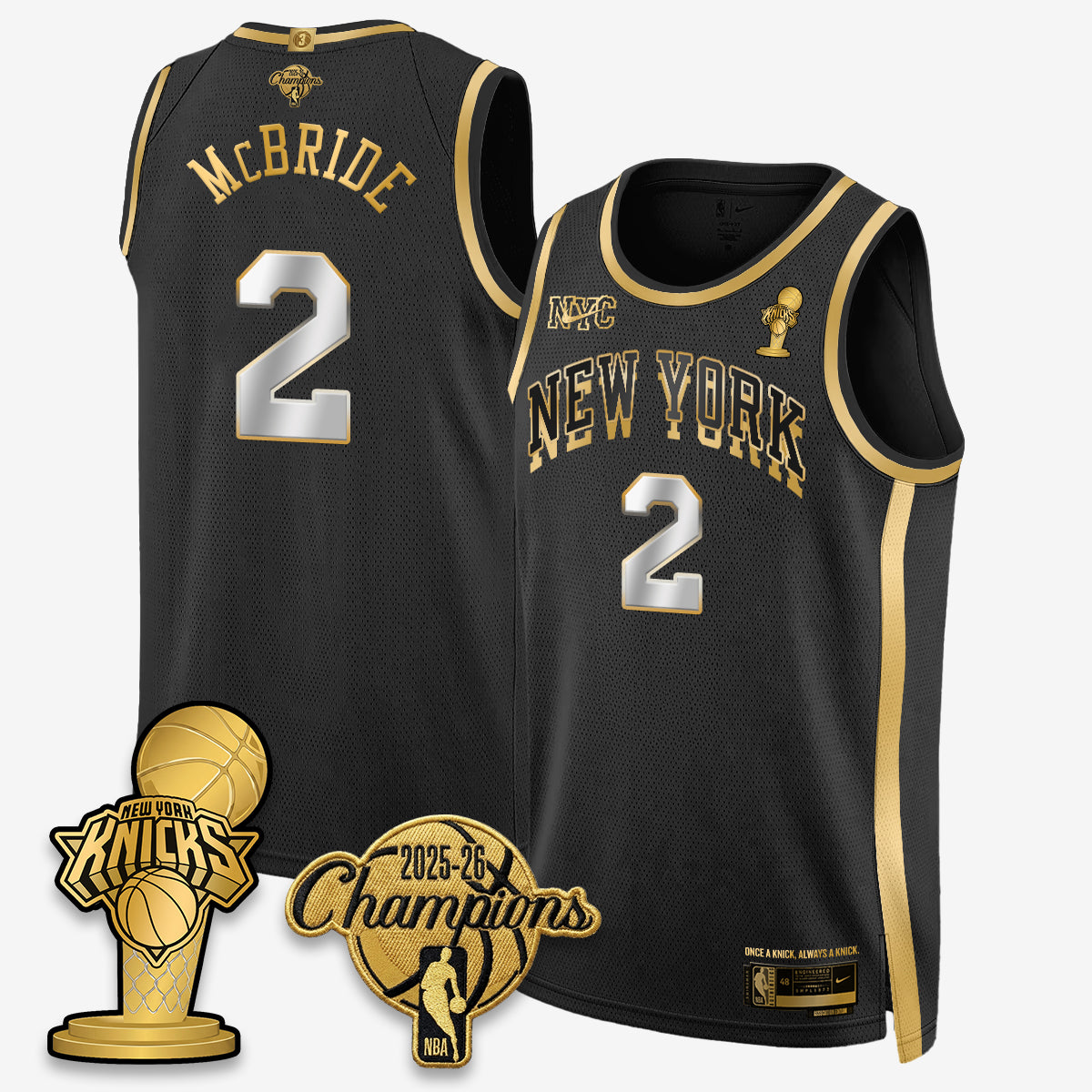 NYK 2026 NBA Champions Gold Edition Vapor Jersey - Stitched-DTD