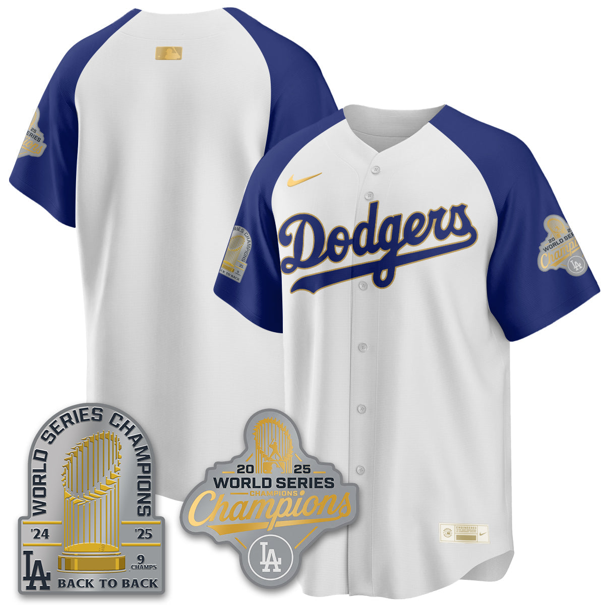 LAD Gold Collection Stadium Vapor Limited Jersey - 9x Champs - All Stitched-DTD