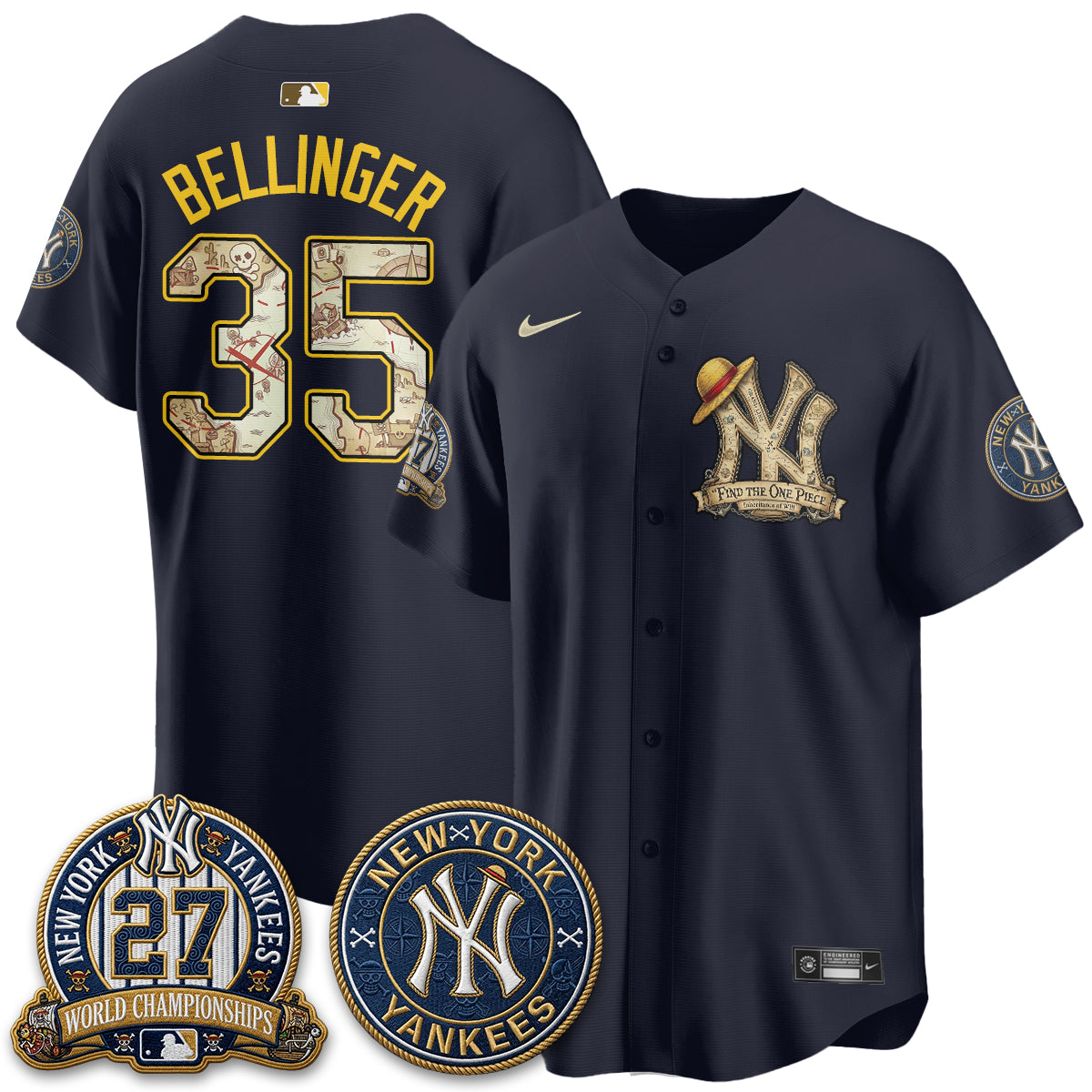 NYY x OP Japanese Cartoon Limited Jersey -  Stitched-DTD