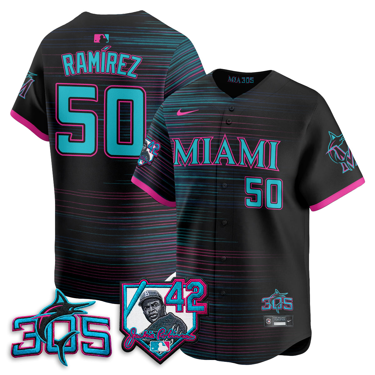 MIA 2026 Jackie Robinson New Era Vapor Limited Jersey - All Stitched-DTD