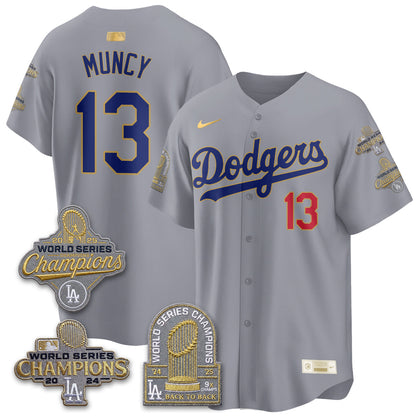 LAD Gold Collection Stadium Vapor Limited Jersey - Back to Back 9x Champs - All Stitched-DTD