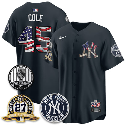 NYY Independence Day USA Vapor Limited Jersey - Stitched-DTD