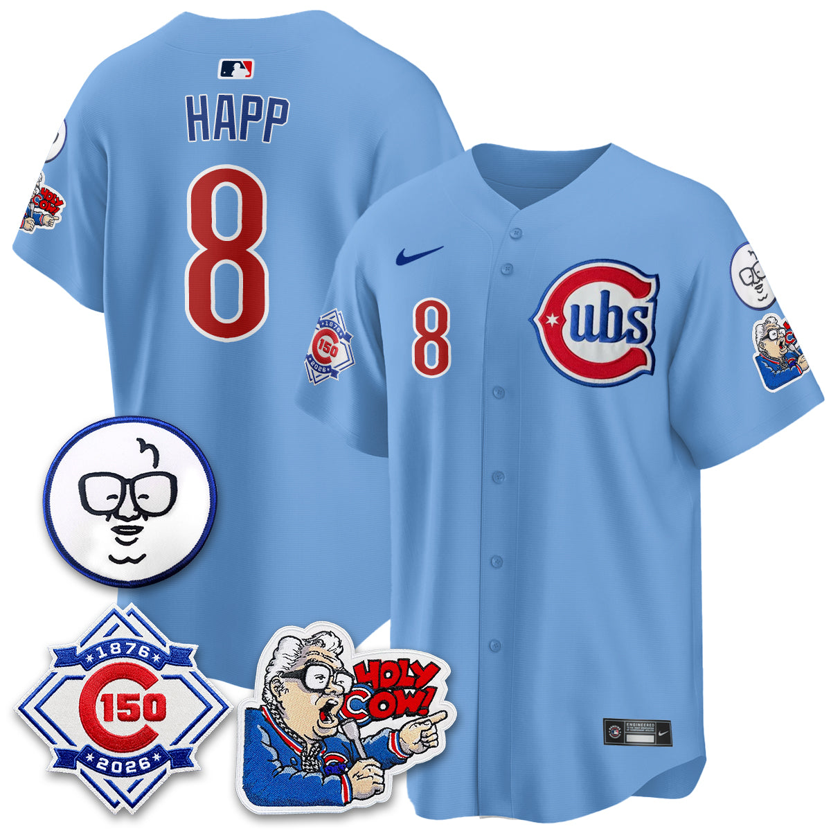 CHC 150th Anniversary Harry Caray Holy Cow Vapor Premier Limited Jersey - All Stitched V2-DTD