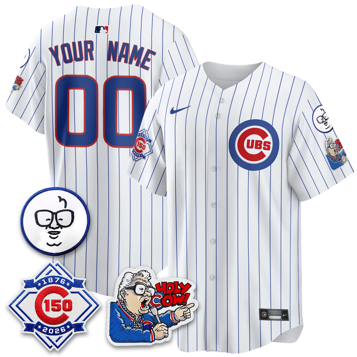 CHC 150th Anniversary Harry Caray Holy Cow Vapor Premier Limited Custom Jersey - All Stitched V2-DTD