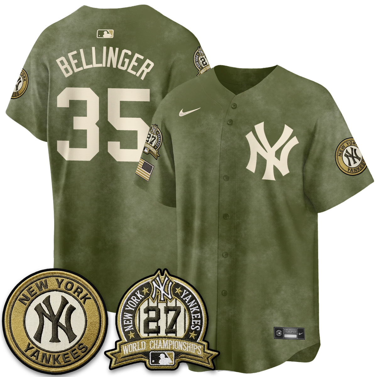 NYY New Era Olive 2026 Armed Forces Day Jersey -All Stitched-DTD