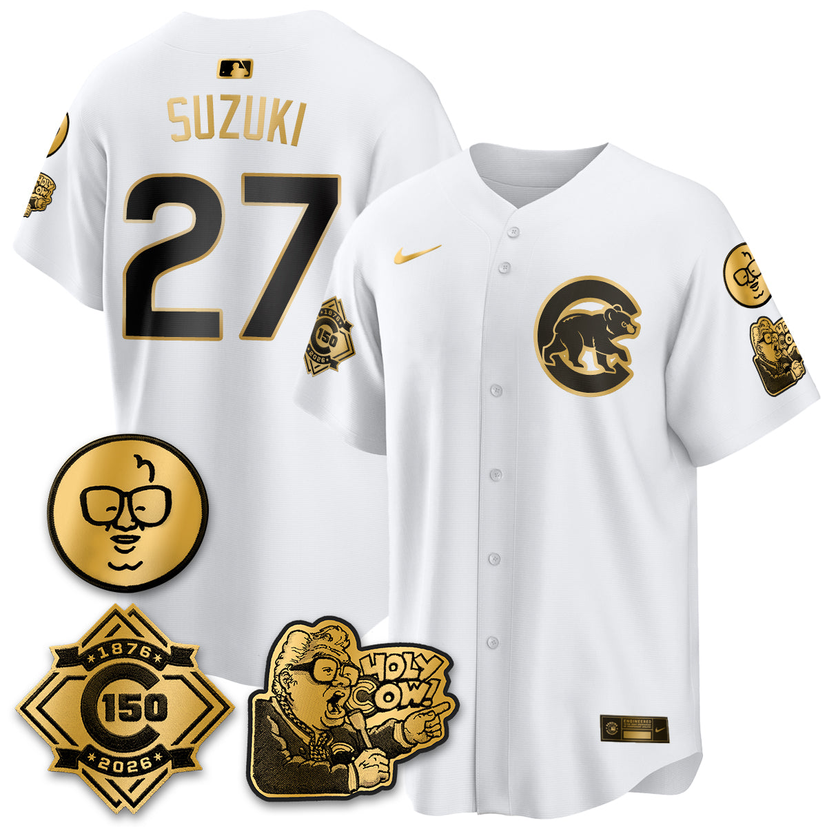 CHC 150th Anniversary Harry Caray Holy Cow Vapor Premier Limited Jersey - All Stitched V3-DTD