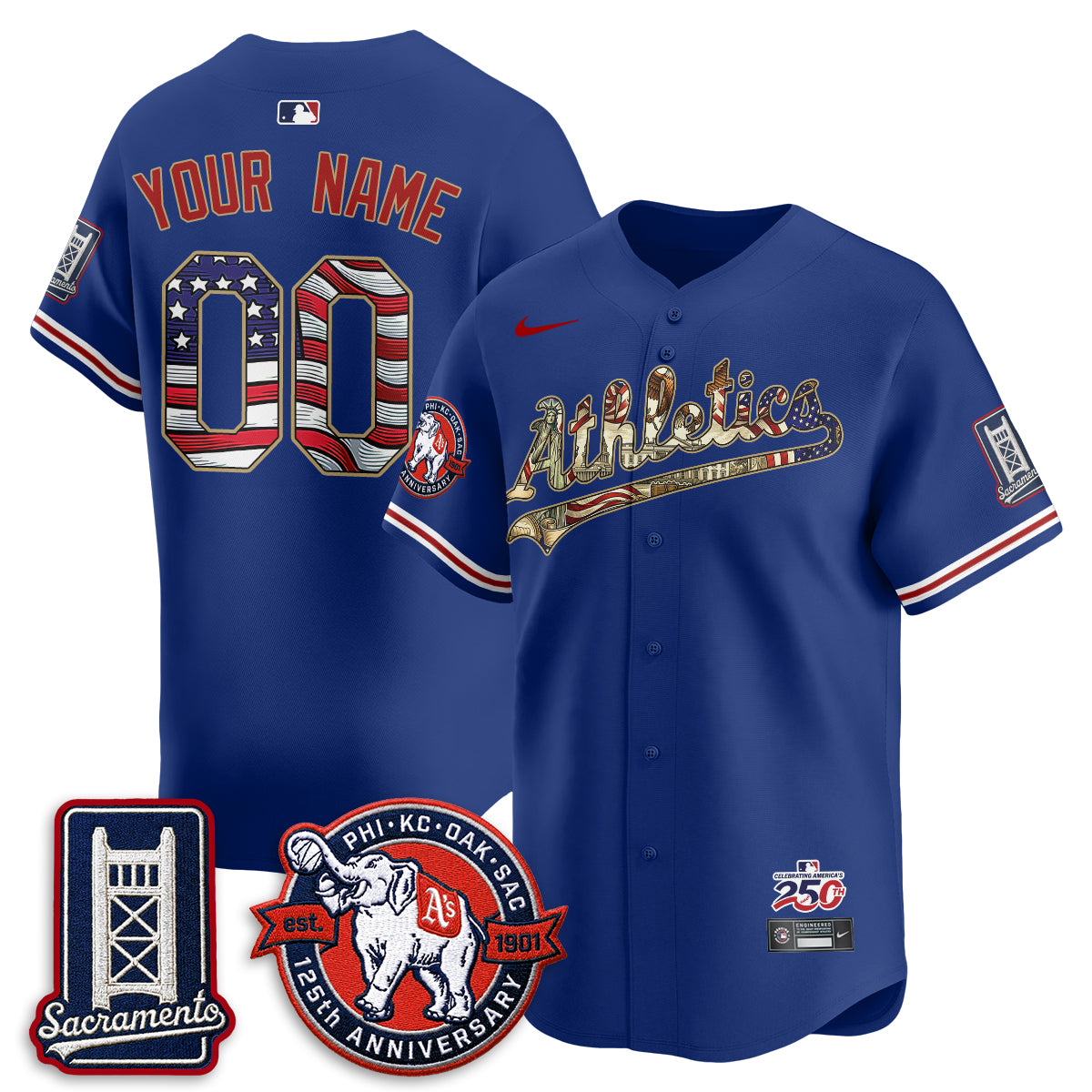 OAK  2026 Independence Day USA Vapor Custom Jersey - Stitched-DTD