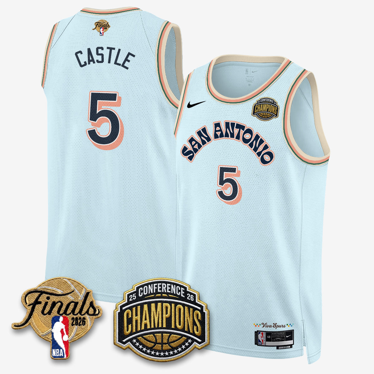 SAS 2026 NBA Western Conference Champions Vapor City Edition Jersey - Stitched-DTD