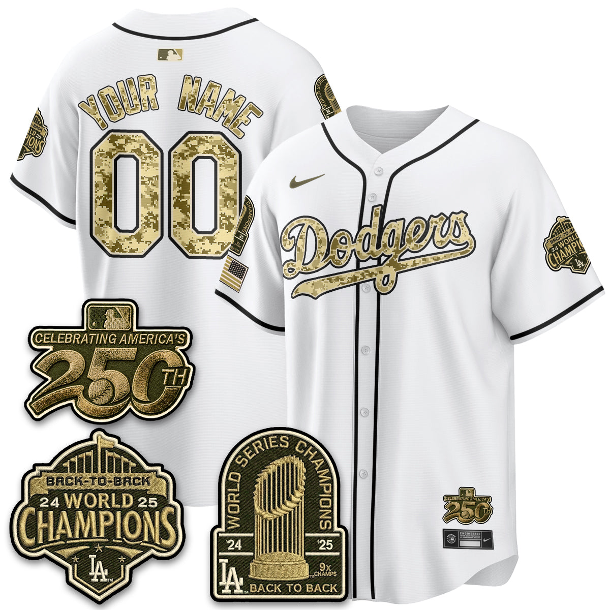 LAD Military Appreciation Game Day Custom Jersey V2 - Stitched-DTD