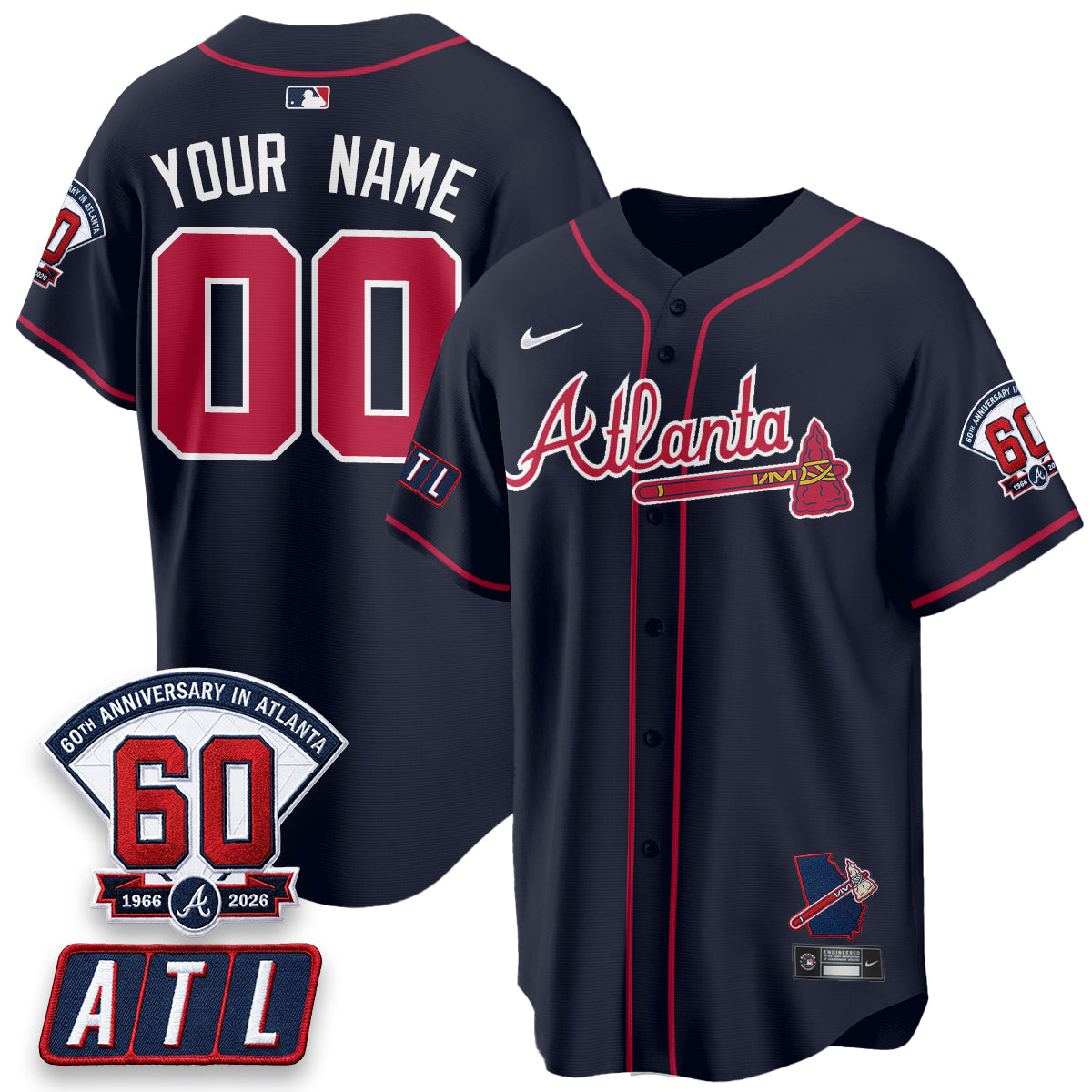 ATL 2026 60th Anniversary Vapor Limited Custom Jersey - All Stitched-DTD