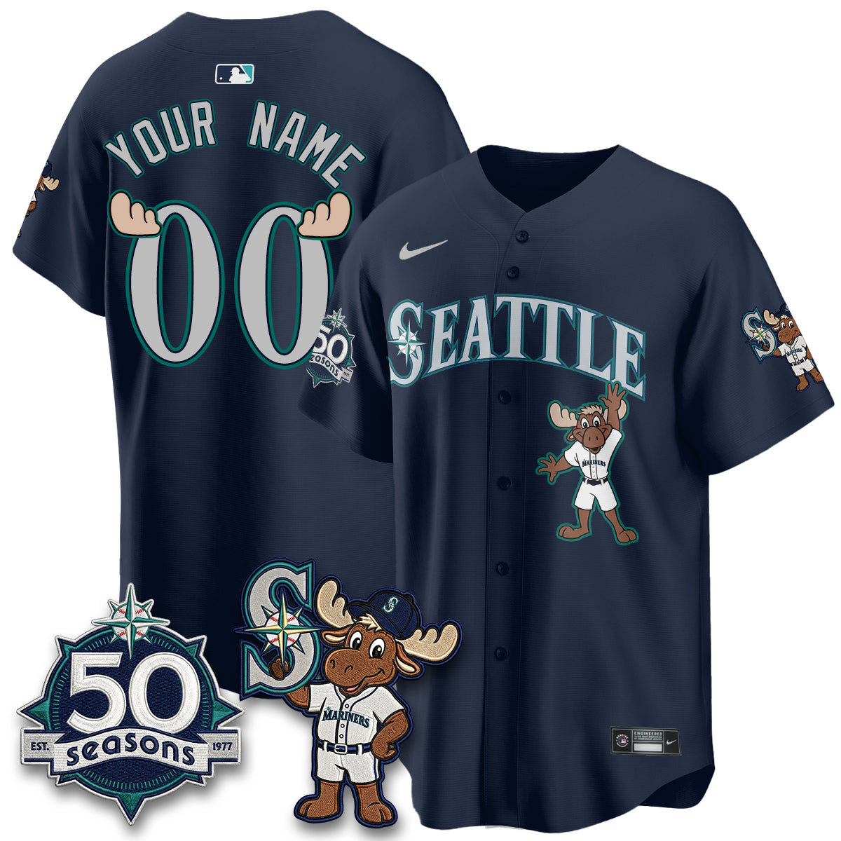 SEA Mascot Custom Jersey - All Stitched-DTD