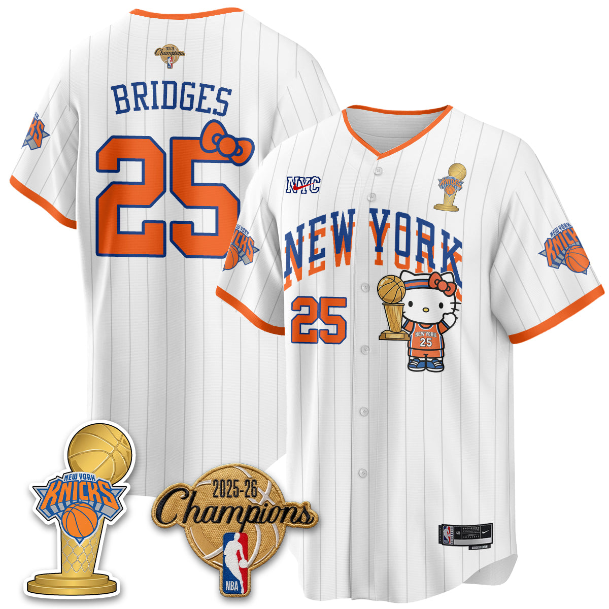 NYK 2026 NBA Champions x Meow Kitty Vapor Jersey - Stitched-DTD