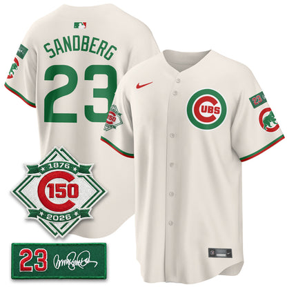 CHC Limited Mexico Jersey - 150th Anniversary + Ryne Sandberg Tribute Patch All Stitched-DTD