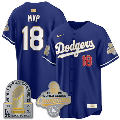 LAD Gold Collection Stadium Vapor Limited Jersey - 9x Champs - All Stitched-DTD