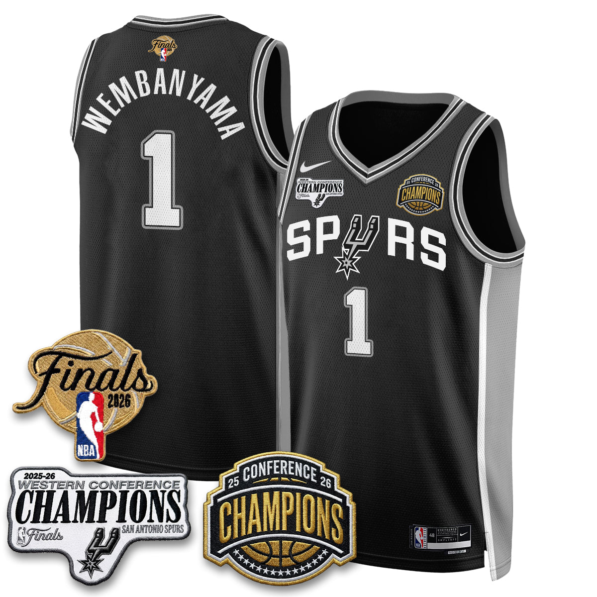 SAS 2026 NBA Western Conference Champions Vapor Jersey - Stitched-DTD