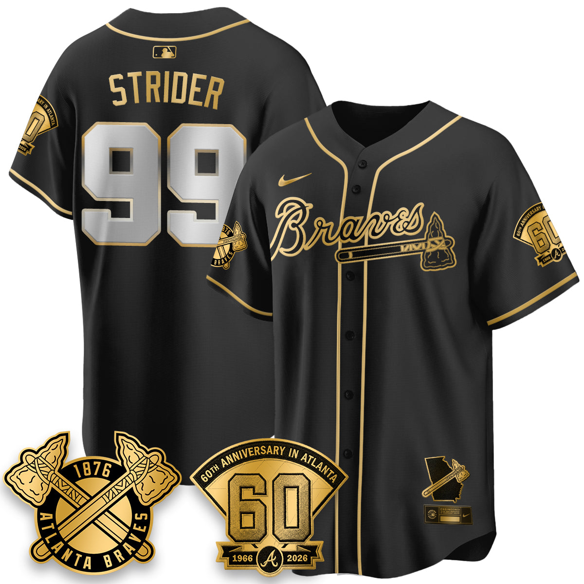 ATL 60th Anniversary Special Edition Vapor Limited Jersey - All Stitched-DTD