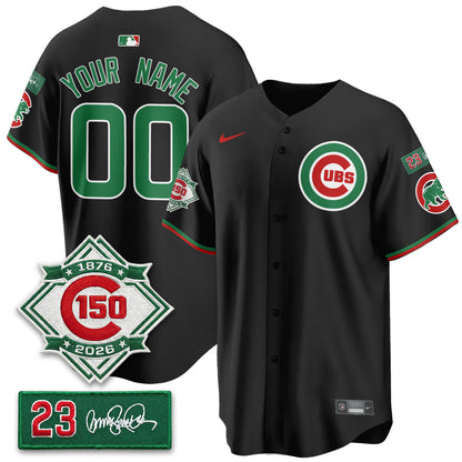 Custom CHC Limited Mexico Jersey - 150th Anniversary + Ryne Sandberg Tribute Patch All Stitched-DTD