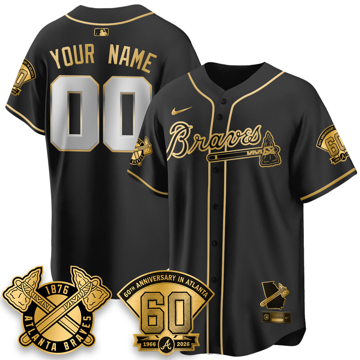ATL 60th Anniversary Special Edition Vapor Limited Custom Jersey - All Stitched-DTD