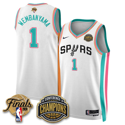 SAS 2026 NBA Western Conference Champions Vapor City Edition Jersey - Stitched-DTD