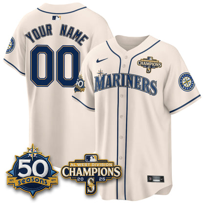SEA Vapor Premier Custom Limited Jersey - 50th Anniversary & AL West Division Champions - Steelheads Community Funds - All Stitched-DTD