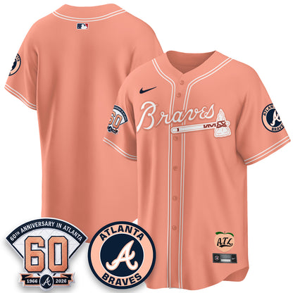 ATL 60th Anniversary Peach Edition Vapor Premier Limited Jersey - All Stitched-DTD