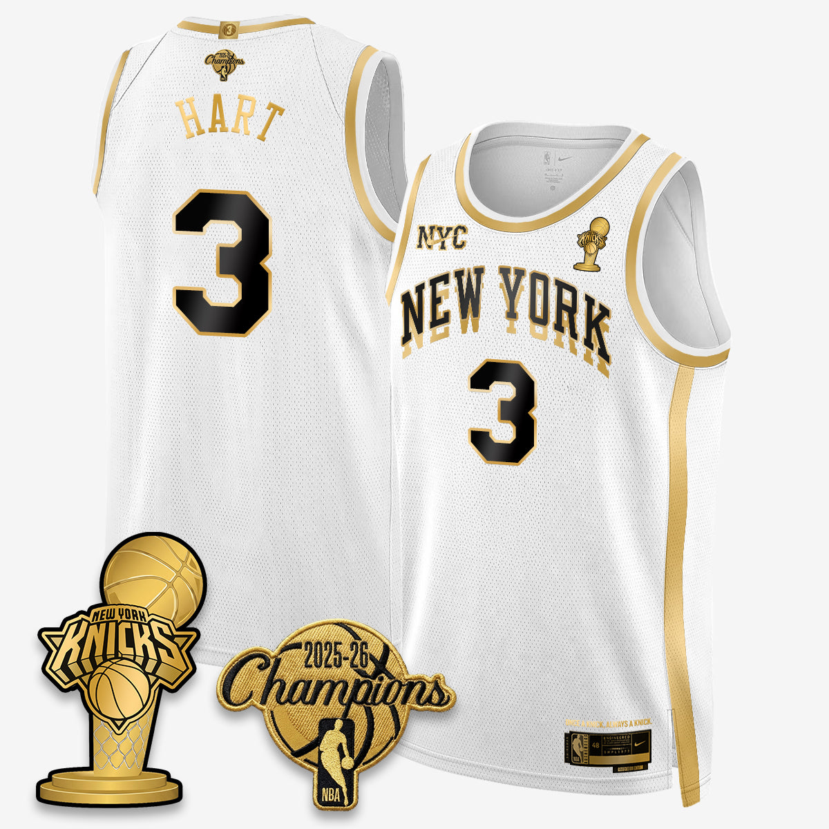 NYK 2026 NBA Champions Gold Edition Vapor Jersey - Stitched-DTD
