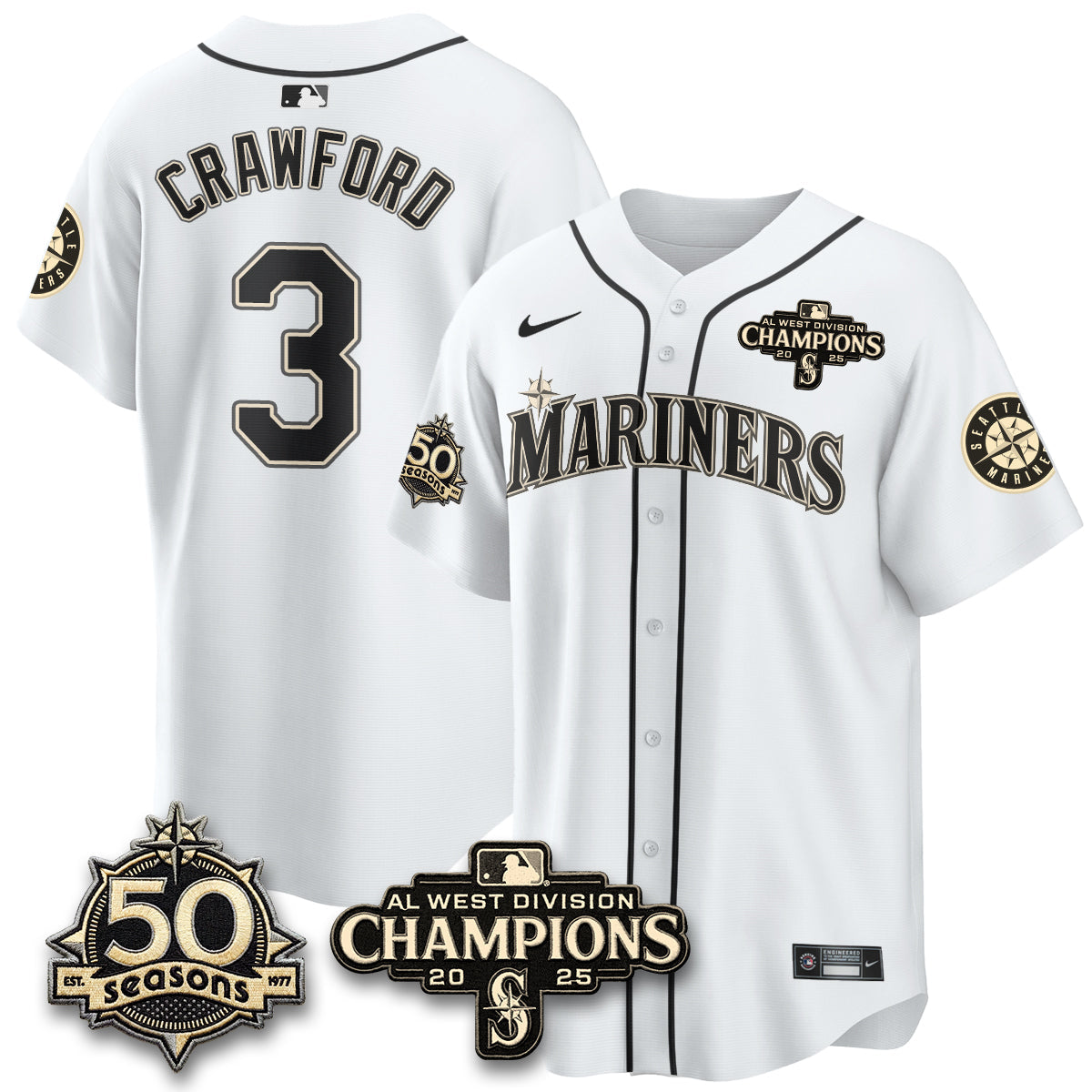 SEA Vapor Premier Limited Jersey - 50th Anniversary & AL West Division Champions - Steelheads Community Funds - All Stitched-DTD