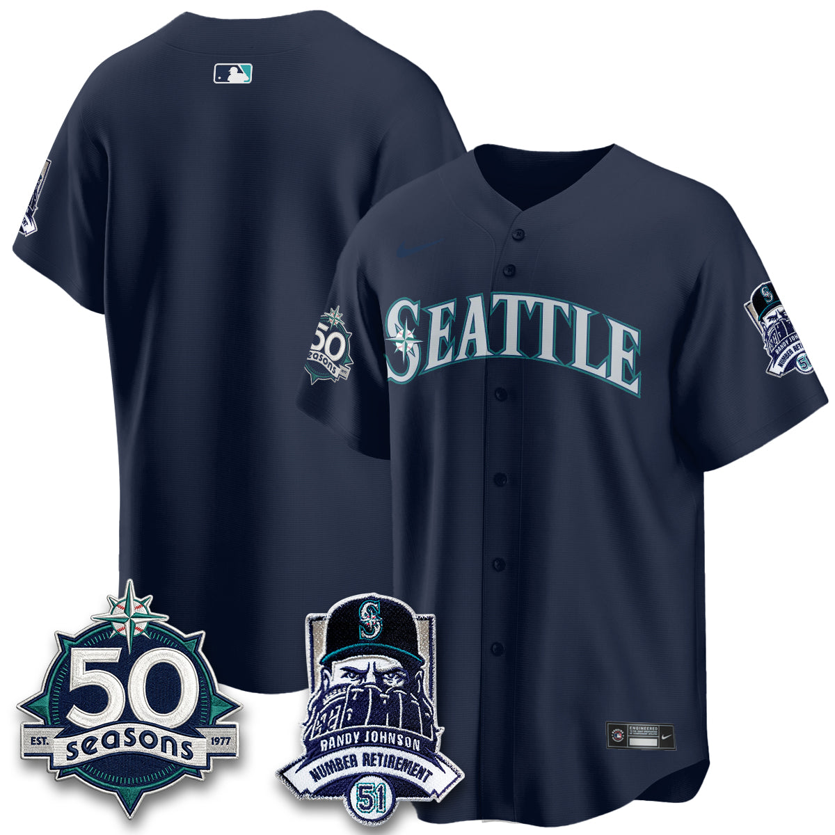 SEA Randy Johnson Vapor Limited Jersey V2- All Stitched-DTD