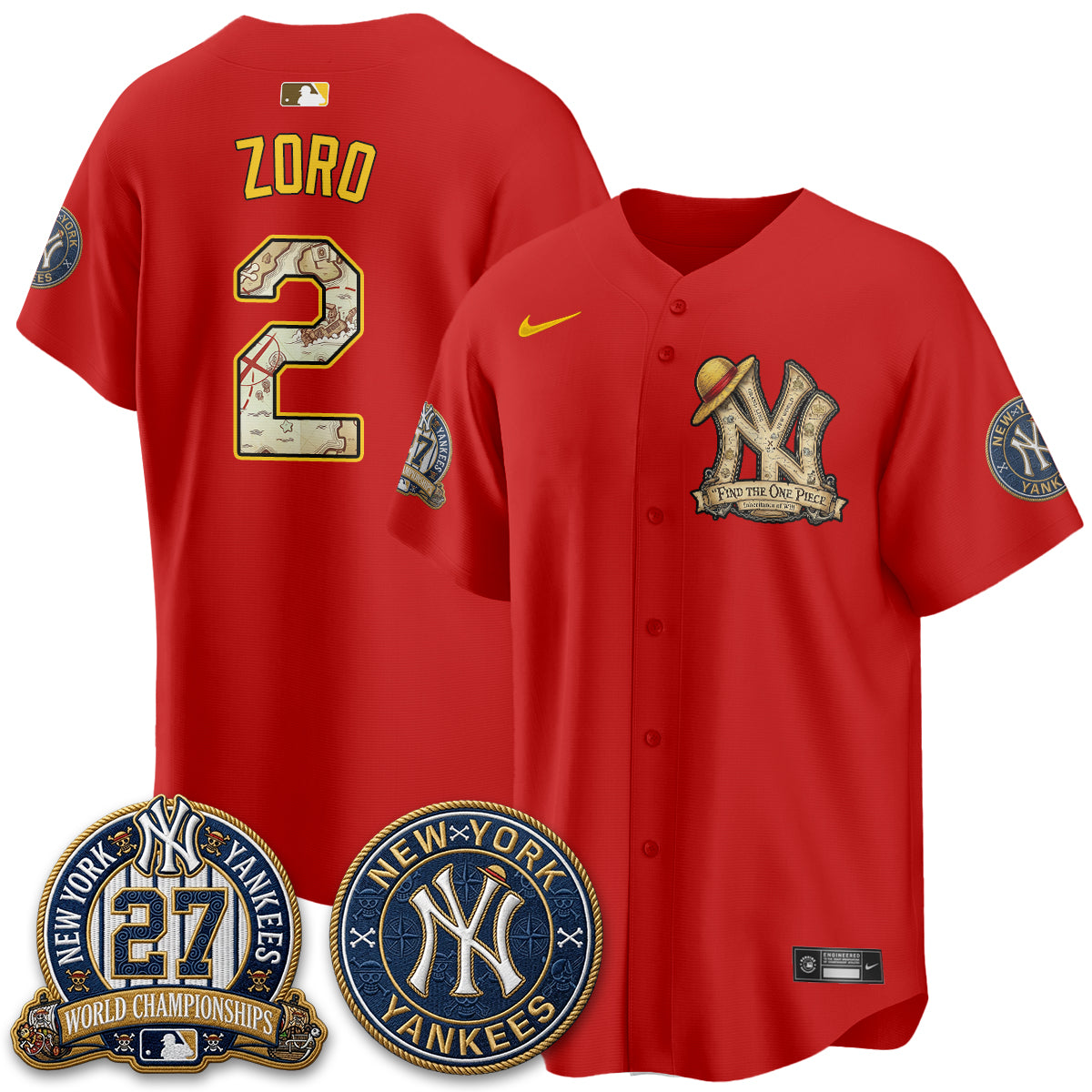NYY x OP Japanese Cartoon Limited Jersey -  Stitched-DTD