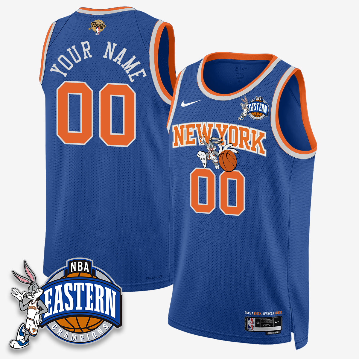 NYK 2026 NBA Finals x Bunny Vapor Custom Jersey - Stitched-DTD