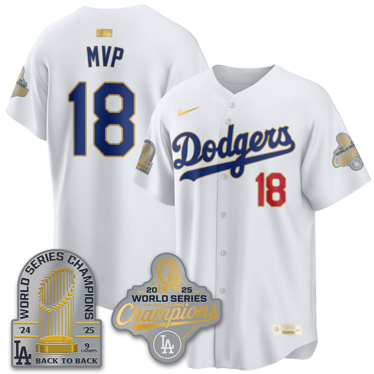 LAD Gold Collection Stadium Vapor Limited Jersey - 9x Champs - All Stitched-DTD