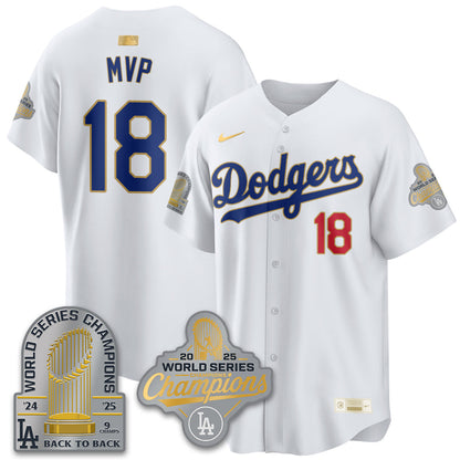 LAD Gold Collection Stadium Vapor Limited Jersey - 9x Champs - All Stitched-DTD
