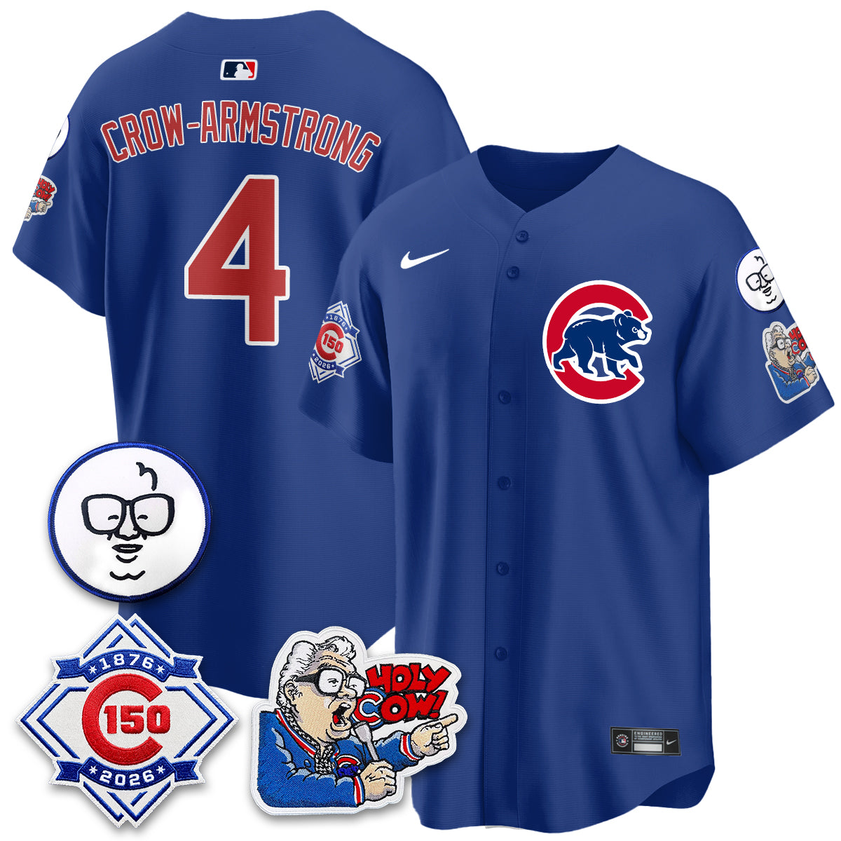CHC 150th Anniversary Harry Caray Holy Cow Vapor Premier Limited Jersey - All Stitched V2-DTD