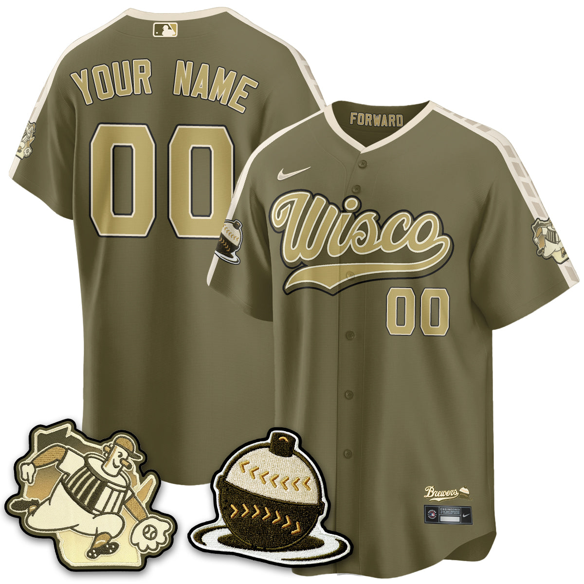 MIL New Era Olive 2026 Armed Forces Day Custom Jersey - All Stitched-DTD