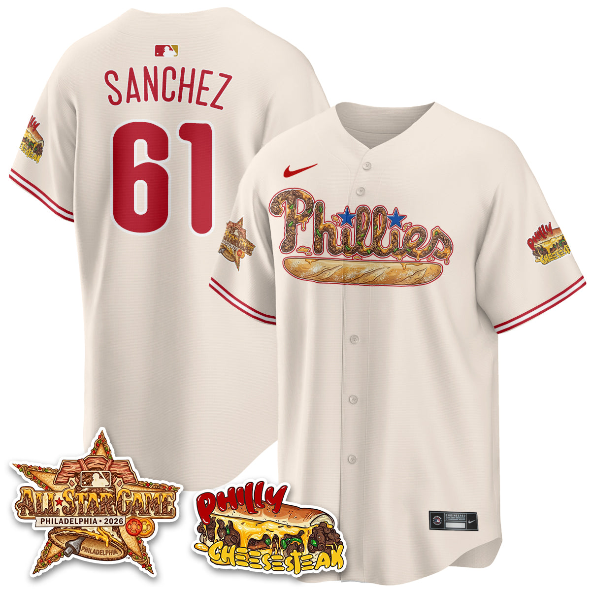Philadelphia Phillies Cheesesteak Edition Vapor Limited Jersey - Stitched-DTD