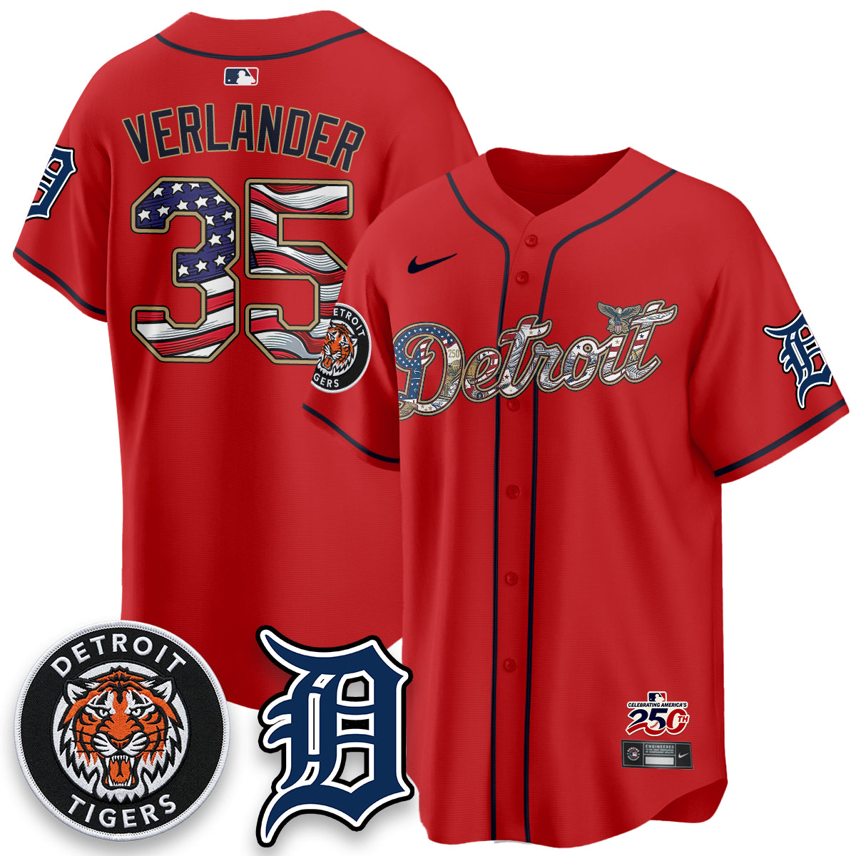 DET 2026 Independence Day USA Vapor Limited Jersey - Stitched-DTD