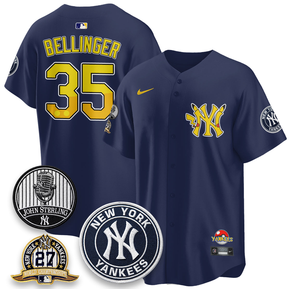 NYY x PKM Cartoon Limited Jersey -  Stitched-DTD