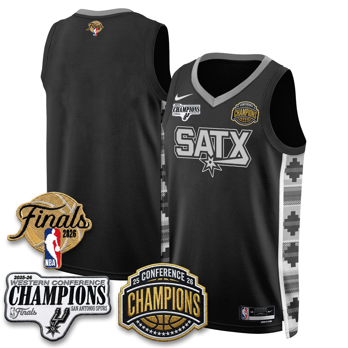 SAS 2026 NBA Western Conference Champions Vapor Jersey - Stitched-DTD