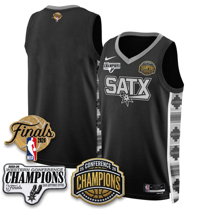 SAS 2026 NBA Western Conference Champions Vapor Jersey - Stitched-DTD