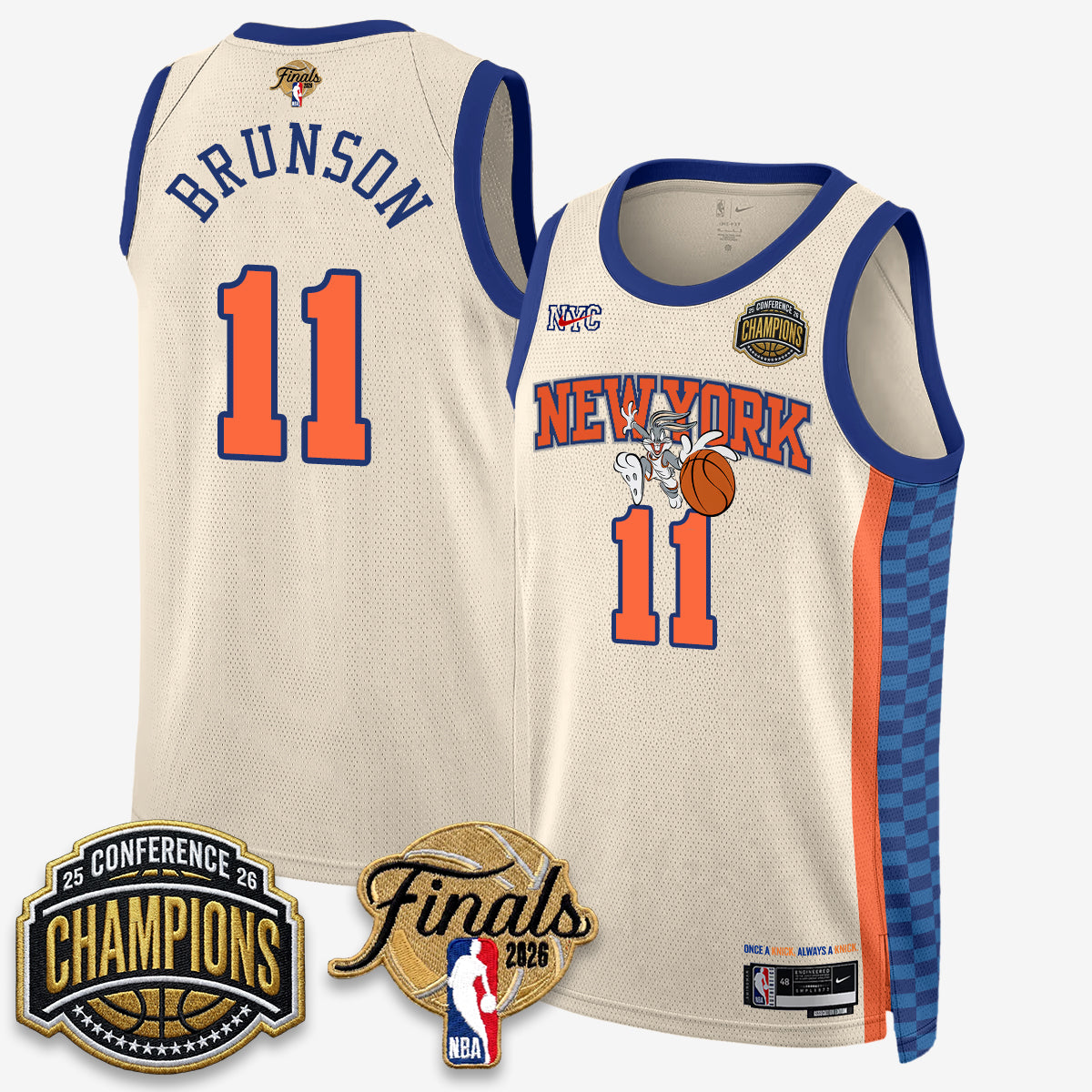 NYK 2026 NBA Eastern Conference Champions x Looney Tunes Vapor Jersey V2- Stitched-DTD