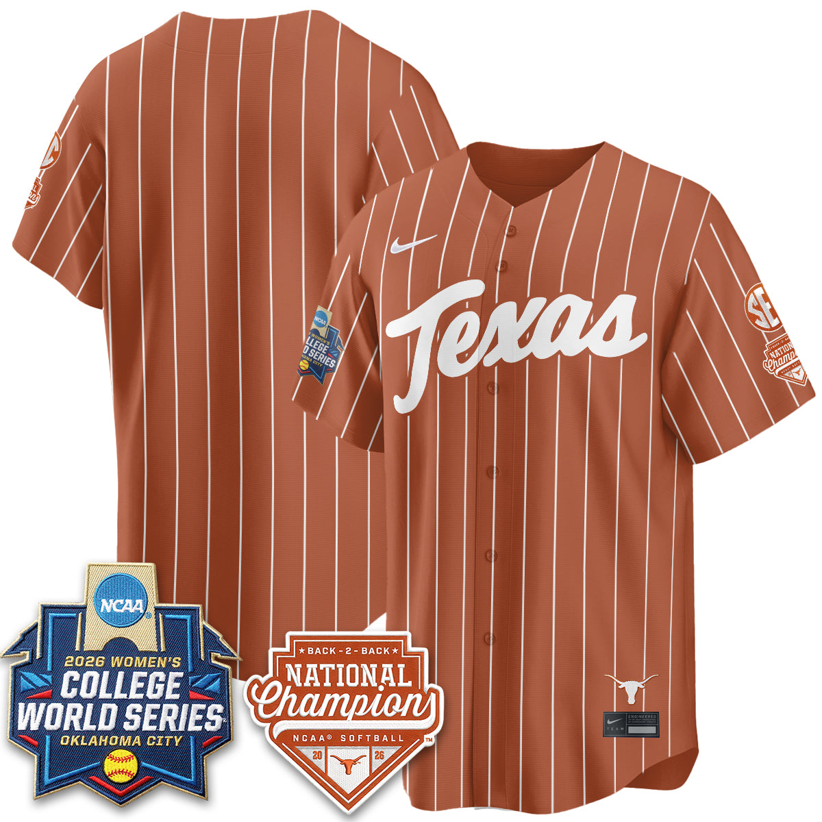 TEX Softball 2026 World Series (WCWS) Vapor Premier Limited Jersey - B2B Champs - All Stitched-DTD