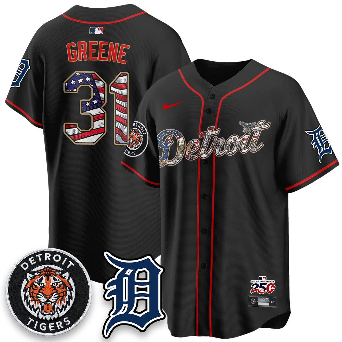 DET 2026 Independence Day USA Vapor Limited Jersey - Stitched-DTD