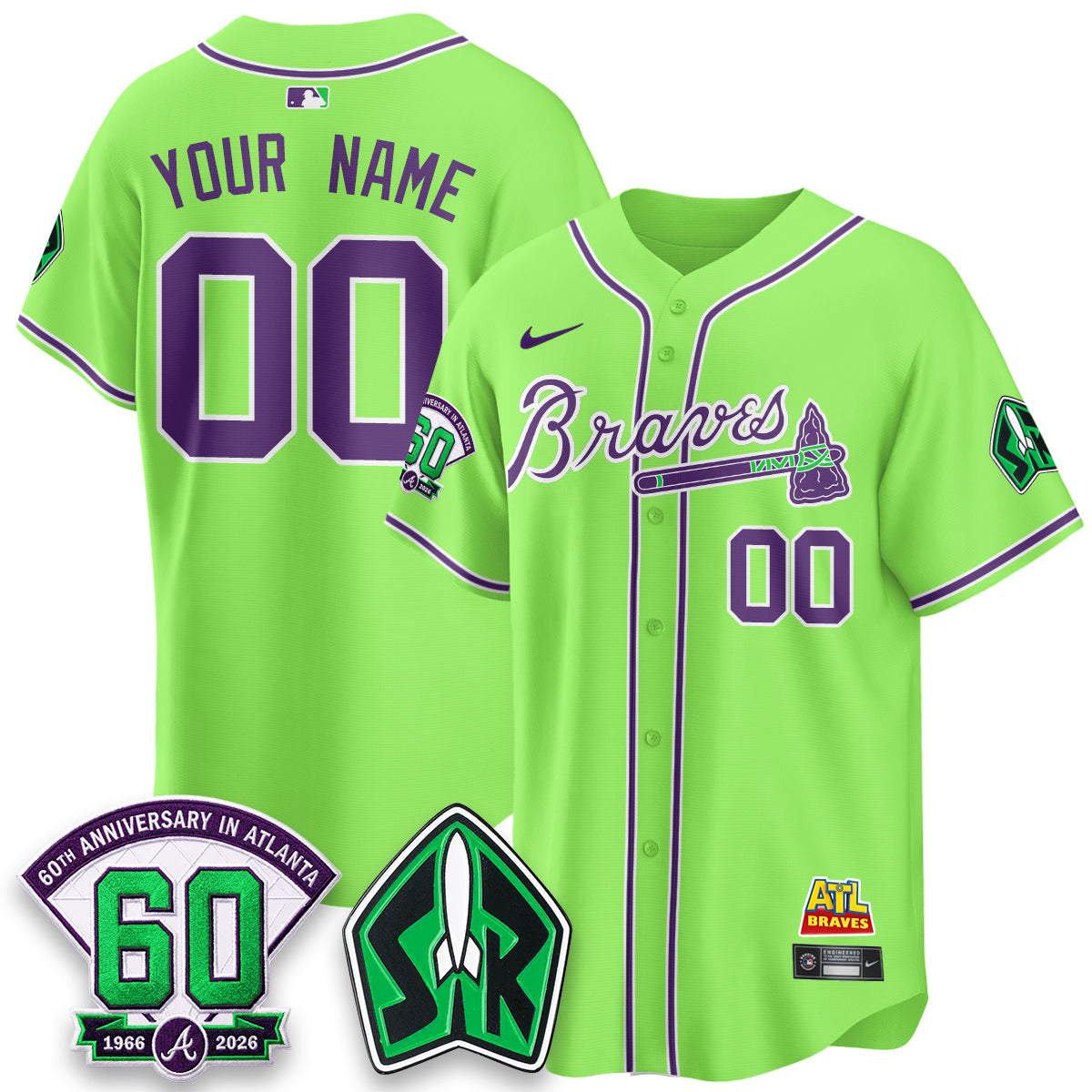 ATL 60th Anniversary Space Ranger Edition Vapor Limited Custom Jersey - All Stitched-DTD