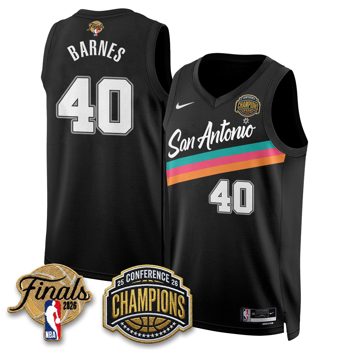 SAS 2026 NBA Western Conference Champions Vapor City Edition Jersey - Stitched-DTD