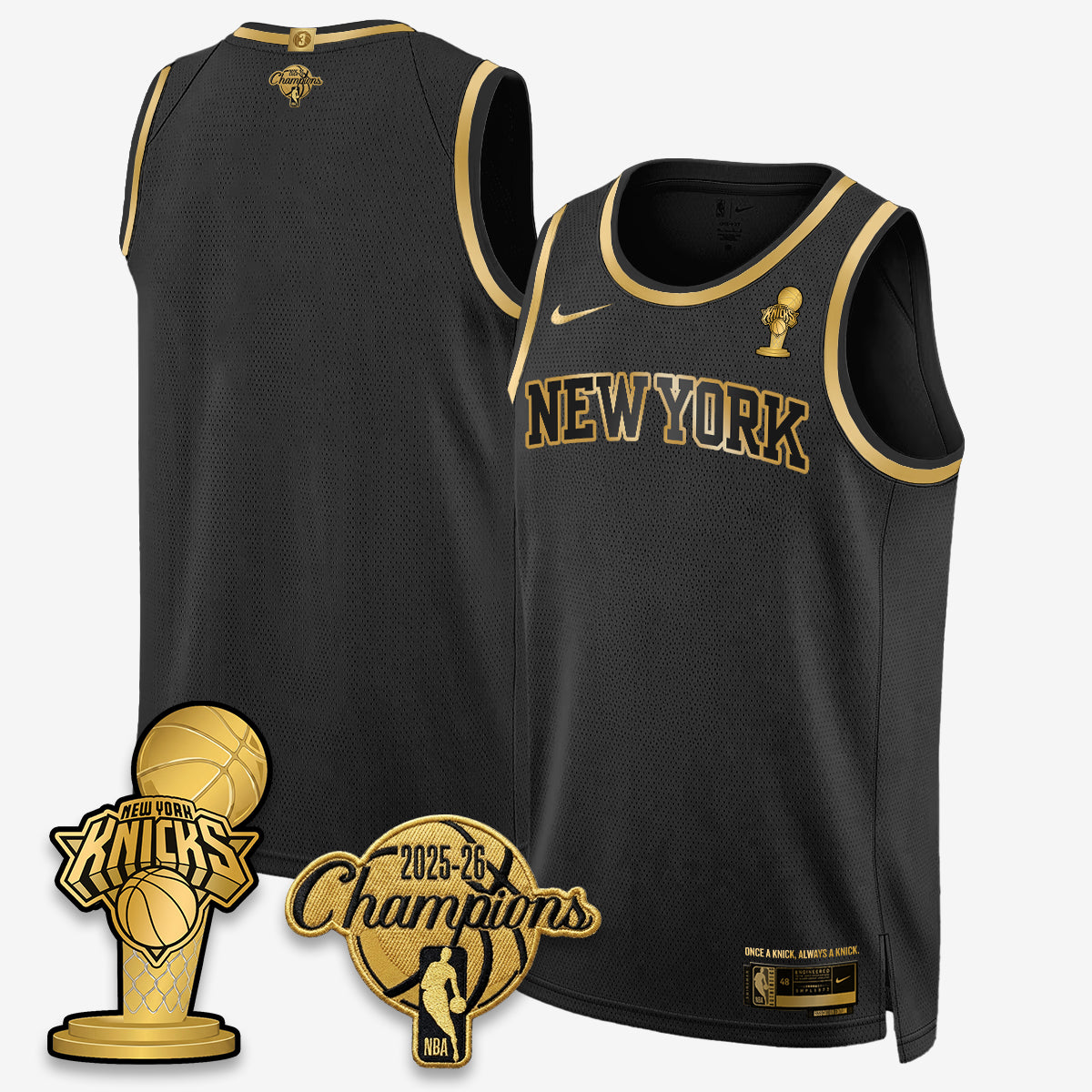 NYK 2026 NBA Champions Gold Edition Vapor Jersey - Stitched-DTD