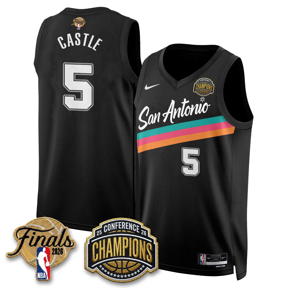 SAS 2026 NBA Western Conference Champions Vapor City Edition Jersey - Stitched-DTD